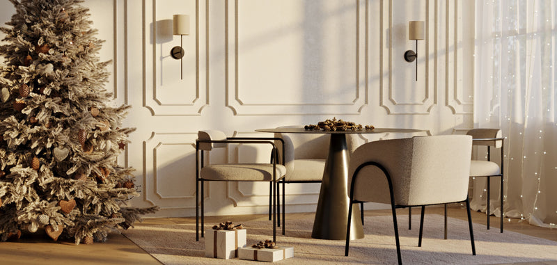 Chaise de salle à manger en bouclette fausse fourrure Tapissée - Boucles Blanches - Garne