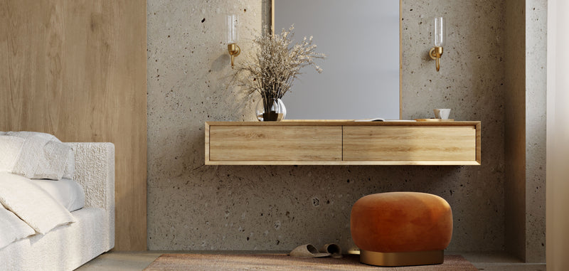 Pouf - Velours et métal - Luxe