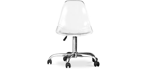 Chaise de bureau à roulettes transparentes - Chaise de bureau pivotante - Lucy