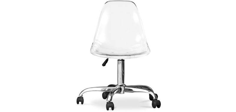 Chaise de bureau à roulettes transparentes - Chaise de bureau pivotante - Lucy