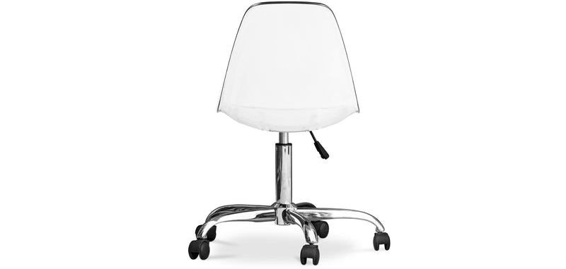 Chaise de bureau à roulettes transparentes - Chaise de bureau pivotante - Lucy