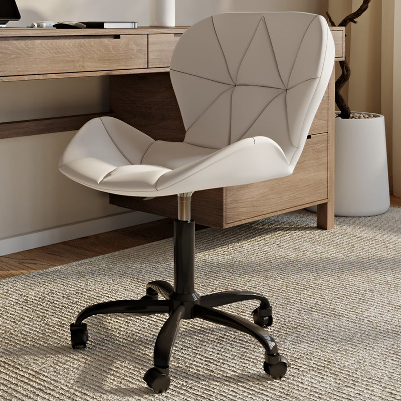 Office Chair with Wheels - Swivel Desk Chair - Upholstered in Faux Leather - Black Wito Frame - gallery 4