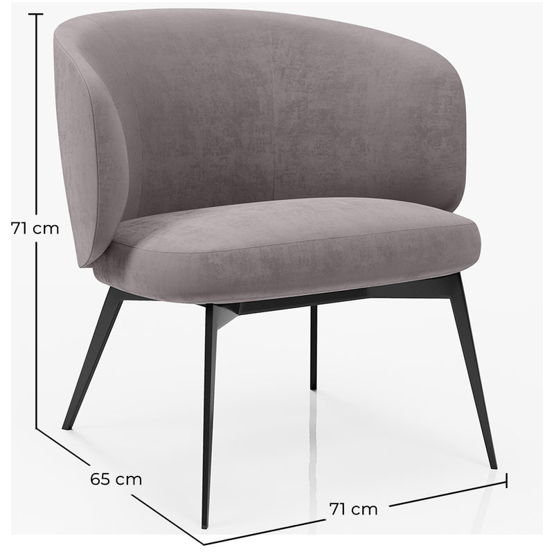 Curved Upholstered Design Armchair - Contemporary Style - Opreh