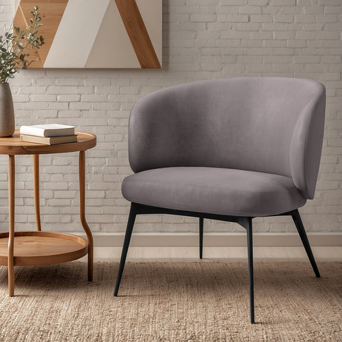 Curved Upholstered Design Armchair - Contemporary Style - Opreh