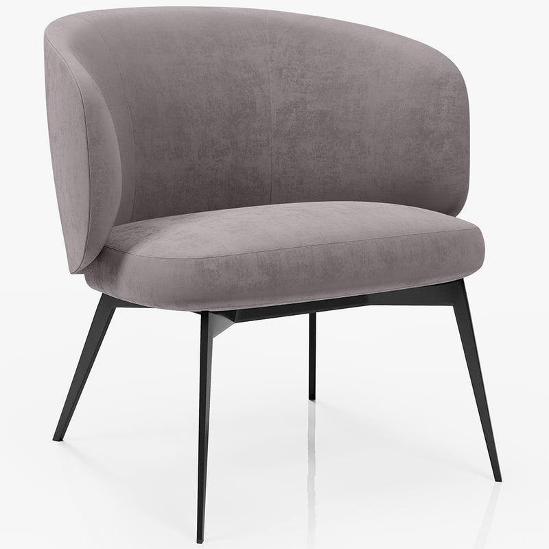 Curved Upholstered Design Armchair - Contemporary Style - Opreh