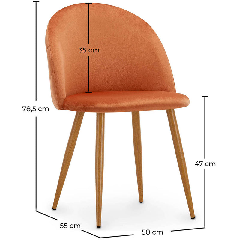Dining Chair - Upholstered in Velvet - Backrest with Pattern - Evelyne