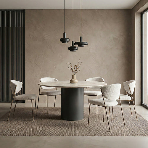 Dining chair - Upholstered in Bouclé Fabric - Seda - gallery 2