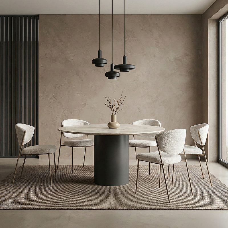 Dining chair - Upholstered in Bouclé Fabric - Seda - gallery 2