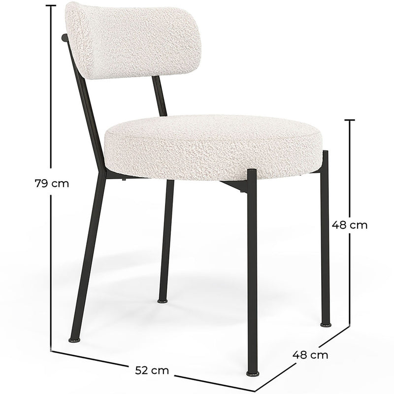 Dining Chair - Upholstered in Bouclé Fabric - Raga
