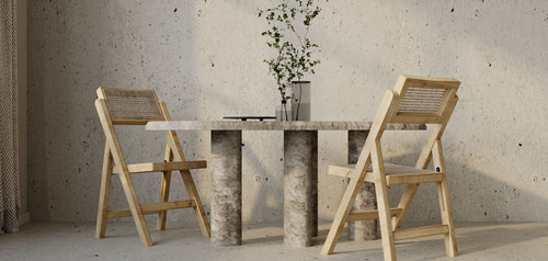 Folding Wooden Rattan Dining Chair - Umbra