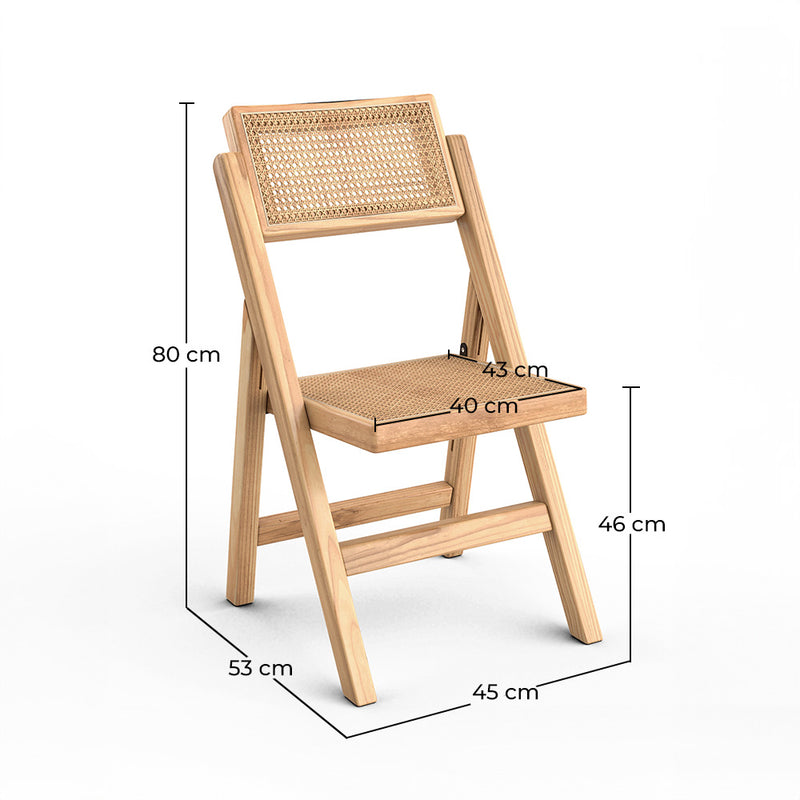 Folding Wooden Rattan Dining Chair - Umbra