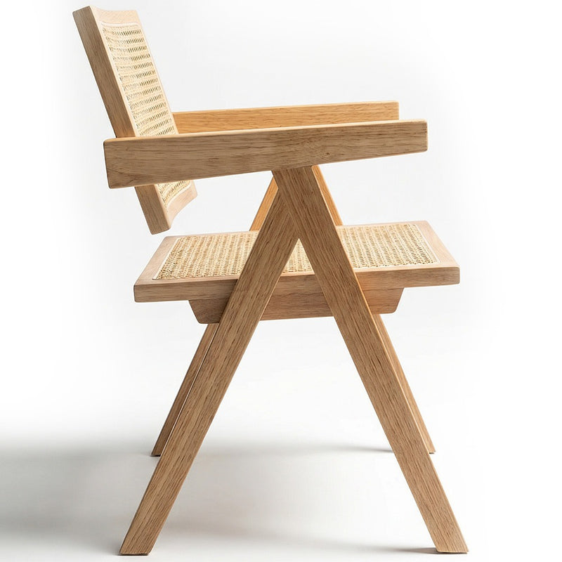 Dining Chair in Cane Rattan - with Armrests - Kane
