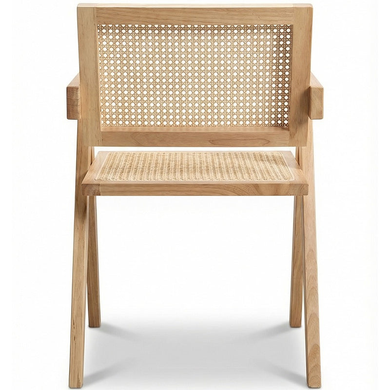 Dining Chair in Cane Rattan - with Armrests - Kane
