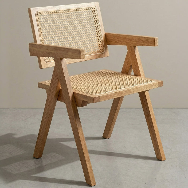 Dining Chair in Cane Rattan - with Armrests - Kane