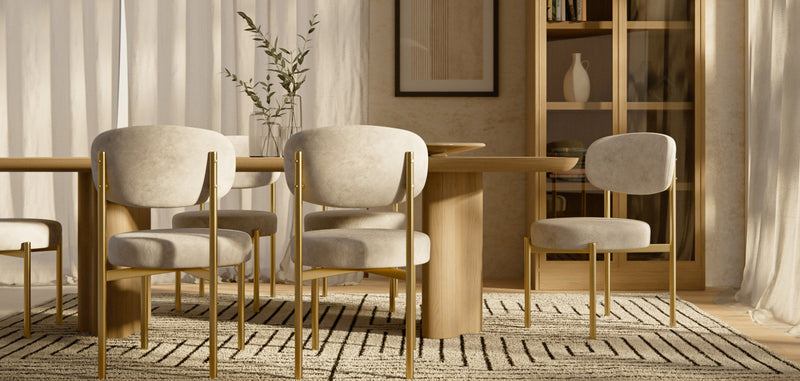 Dining Chair - Upholstered in Velvet - Golden metal - Dahe