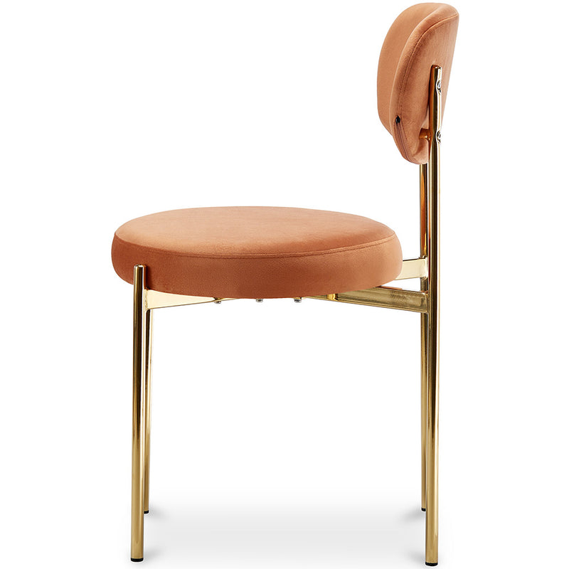 Dining Chair - Upholstered in Velvet - Golden metal - Dahe