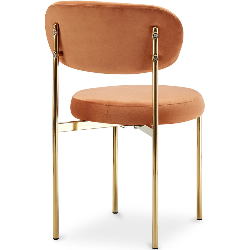 Dining Chair - Upholstered in Velvet - Golden metal - Dahe