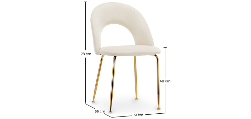 Dining Chair - Upholstered in Velvet - Amarna