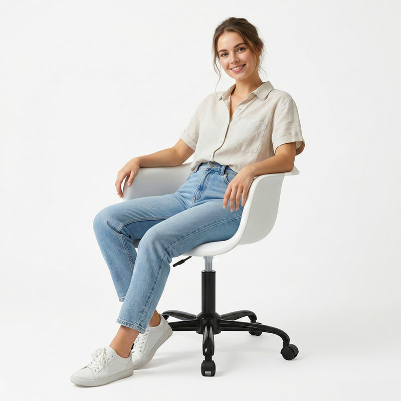 Office Chair with Armrests - Desk Chair with Wheels - Weston Black Frame