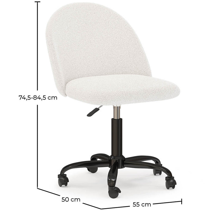 Upholstered Office Chair - Bouclé - Evelyne