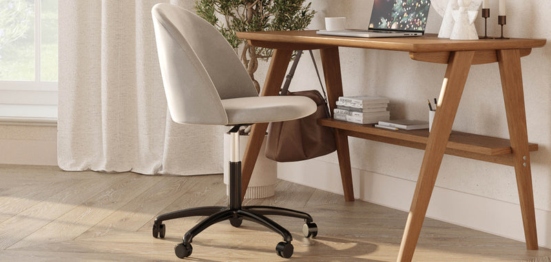 Chaise de Bureau Rembourrée - Velours - Evelyne