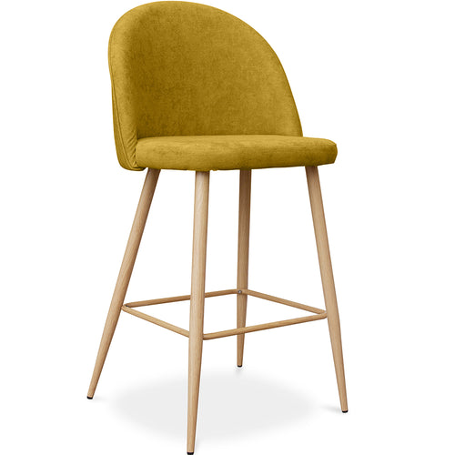 Fabric Upholstered Stool - Scandinavian Design - 66cm - Evelyne