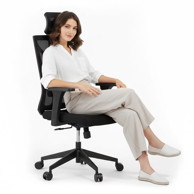 Ergonomic Office Chair with Wheels and Armrests - Pebbles