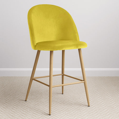 Velvet Upholstered Stool - Scandinavian Design - 66cm - Evelyne - gallery 1