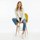 Velvet Upholstered Stool - Scandinavian Design - 66cm - Evelyne - gallery 2