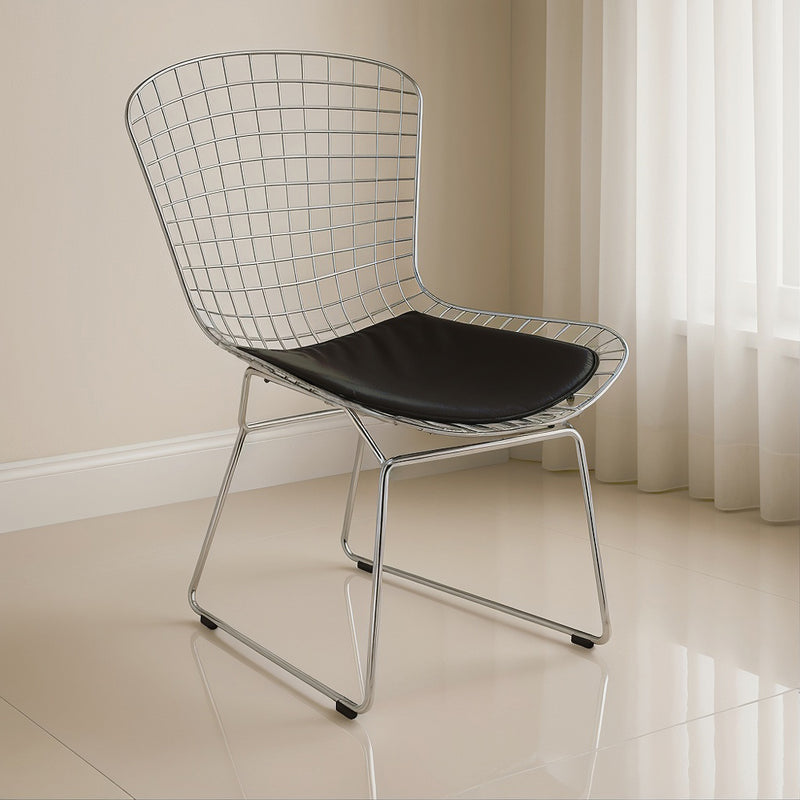 Dining Chair in Steel – Grid Design with Cushion – Lived - gallery 2