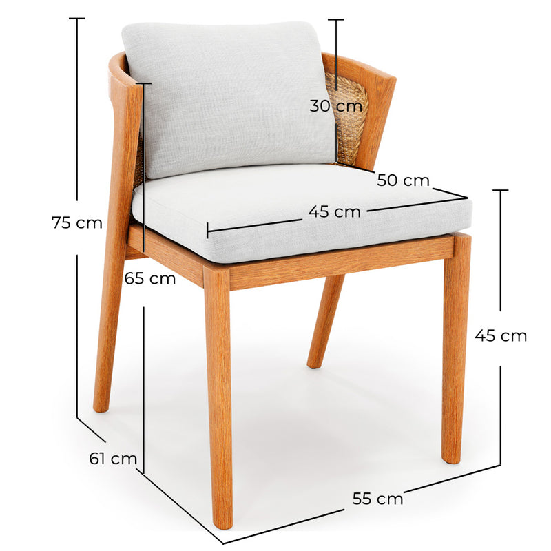 Outdoor Teak Dining Chair with Cushions - Esther