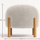 Upholstered Corduroy Pouf with Natural Wood Legs - Nathaly