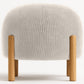 Upholstered Corduroy Pouf with Natural Wood Legs - Nathaly