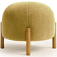 Pouf imbottito in velluto a coste con gambe in legno naturale - Nathaly