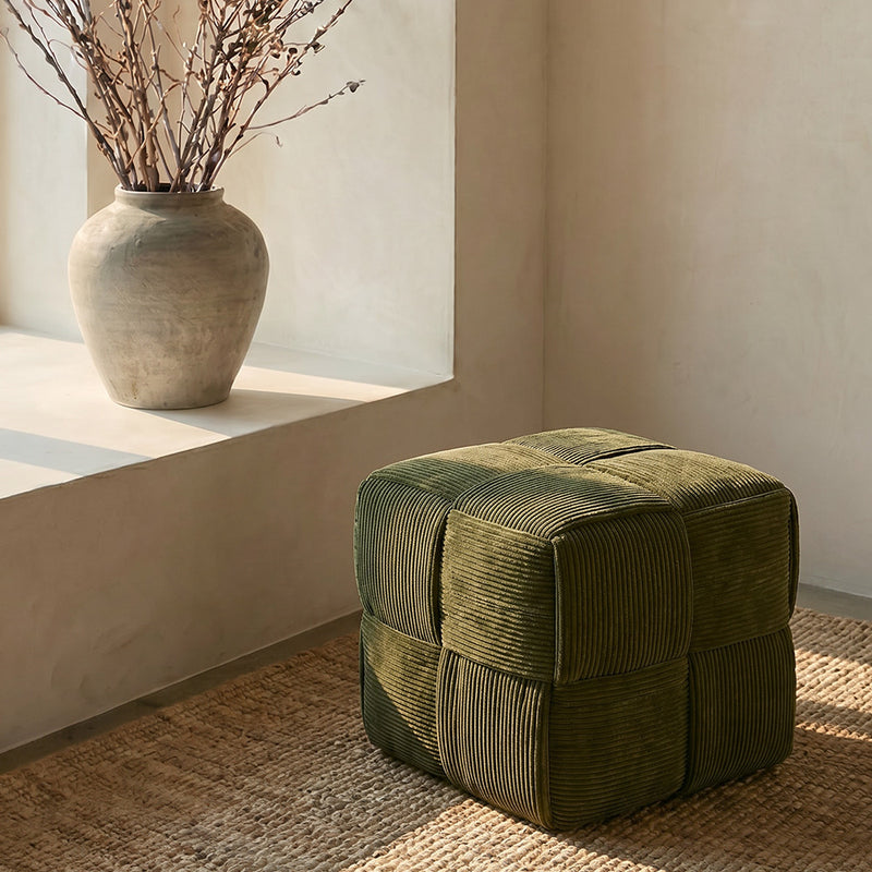 Square Corduroy Pouf – Modern & Elegant Design – Cub