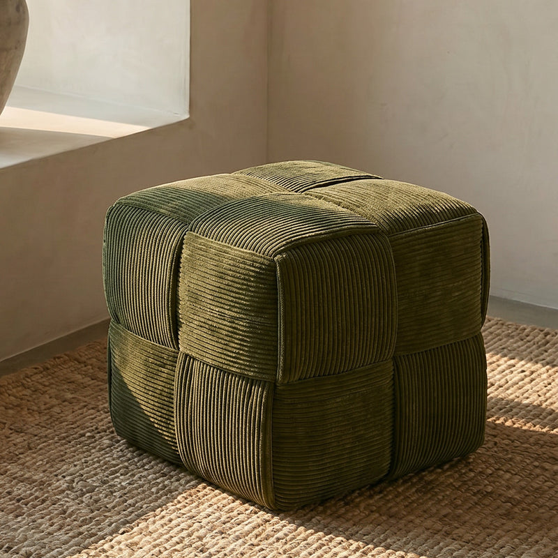 Square Corduroy Pouf – Modern & Elegant Design – Cub