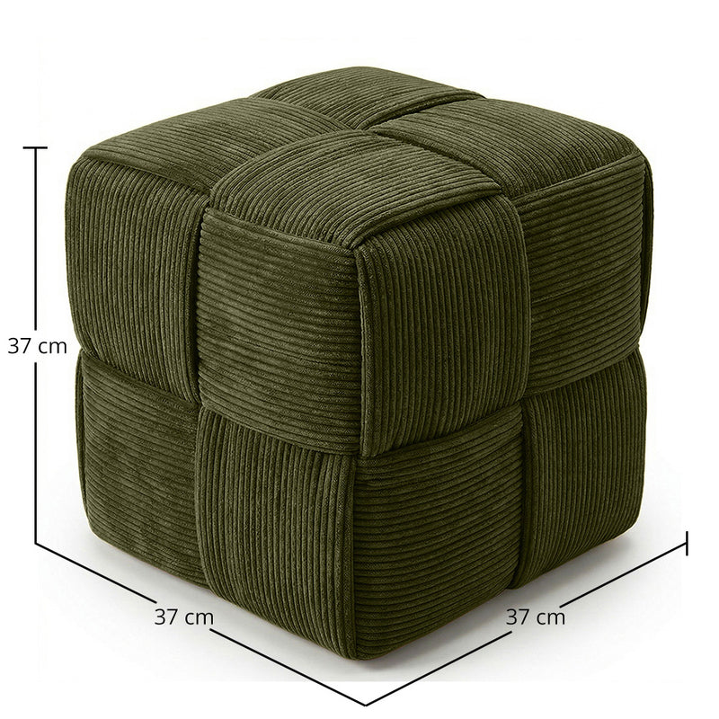 Square Corduroy Pouf – Modern & Elegant Design – Cub