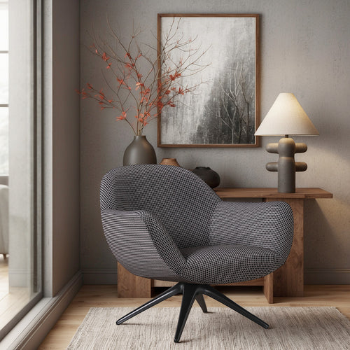 Upholstered Curved Design Contemporary Style Armchair - Mirrel