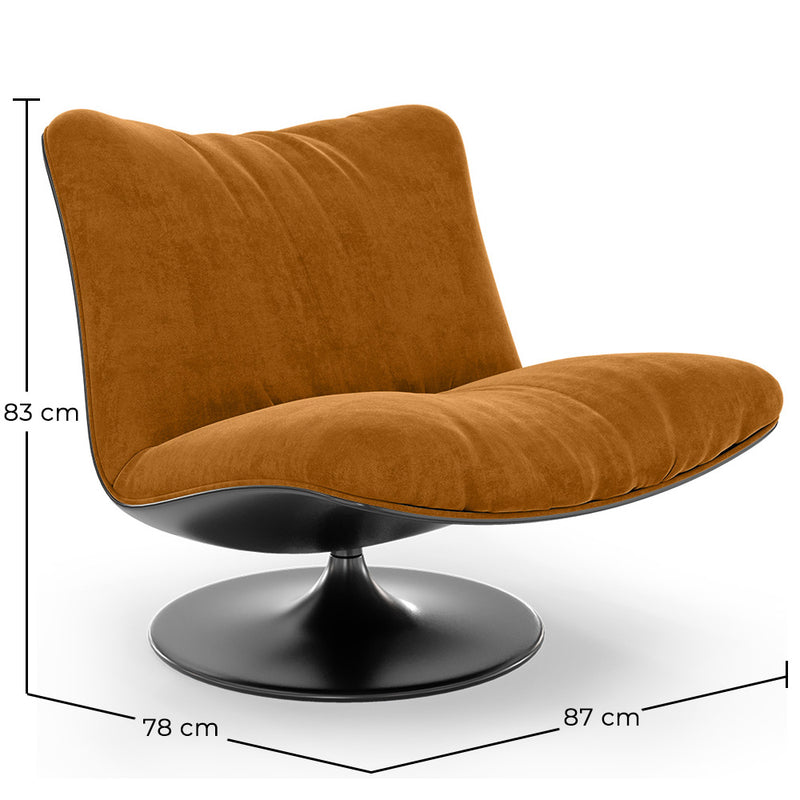 Upholstered Curved Design Contemporary Style Armchair - Tulipe