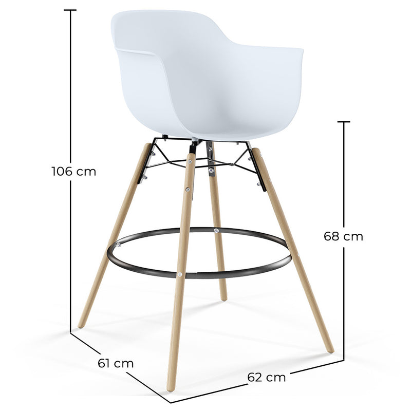 Bar Stool - Scandinavian Design - Wooden Legs - Nordika