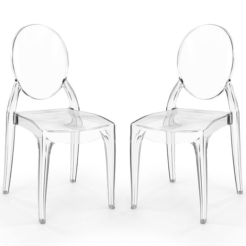 Pack of 2 Dining Chairs Transparent - Arthur