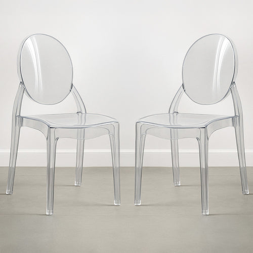 Pack of 2 Dining Chairs Transparent - Arthur