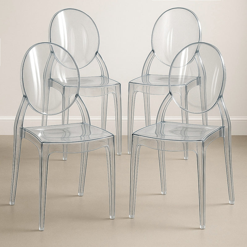 Pack of 4 Dining Chairs Transparent - Estilo Victoria - gallery 2