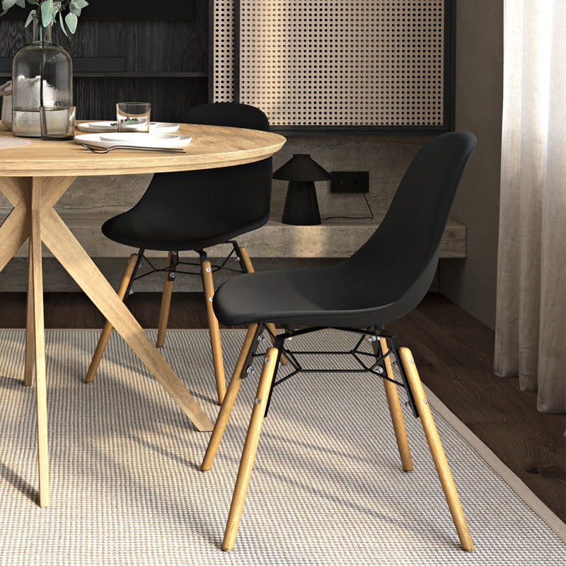 Dining Chair - Scandinavian Design - Wooden Legs - Pack of 4 - Skögur