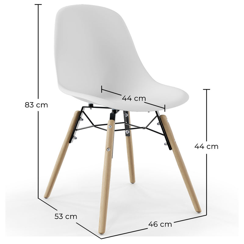 Dining Chair - Scandinavian Design - Wooden Legs - Pack of 2 - Skögur