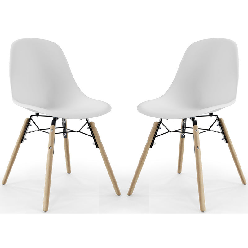 Dining Chair - Scandinavian Design - Wooden Legs - Pack of 2 - Skögur