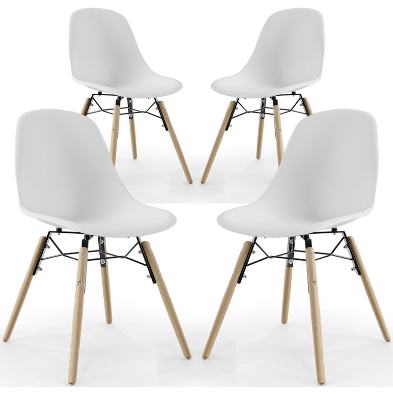 Dining Chair - Scandinavian Design - Wooden Legs - Pack of 4 - Skögur