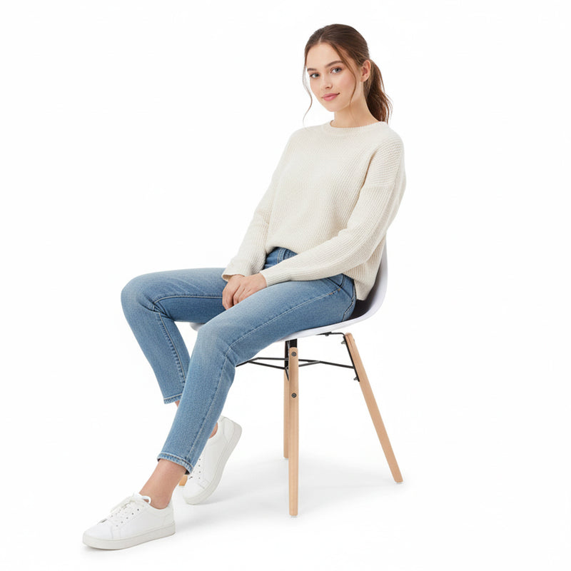 Dining Chair - Scandinavian Design - Wooden Legs - Pack of 4 - Skögur