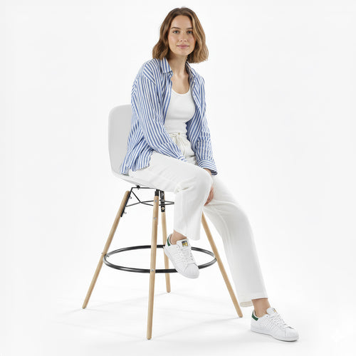 Bar Stool - Scandinavian Design - Wooden Legs - Pack of 4 - Skögur