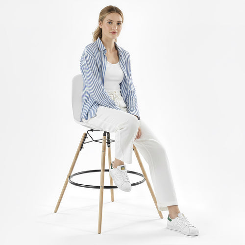 Bar Stool - Scandinavian Design - Wooden Legs - Pack of 2 - Skögur
